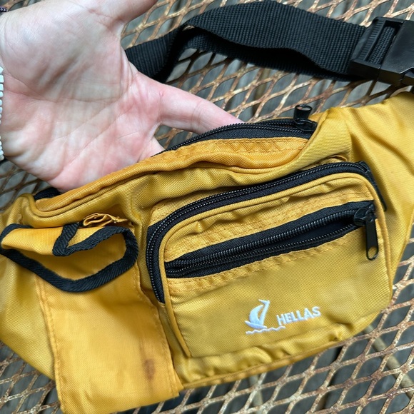 HELLAS Vintage Mustard Yellow Belt Bag OS Sailing Yacht Pockets Fanny Pack - Picture 1 of 11